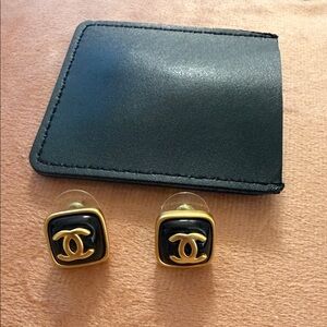 Chic Gold and Black Cufflinks Upcycled